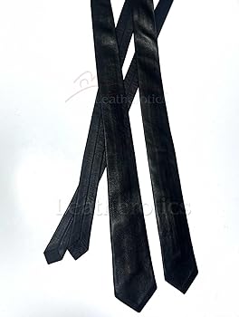 Eimee Leather Mens Black Tie - Genuine Handmade Nappa